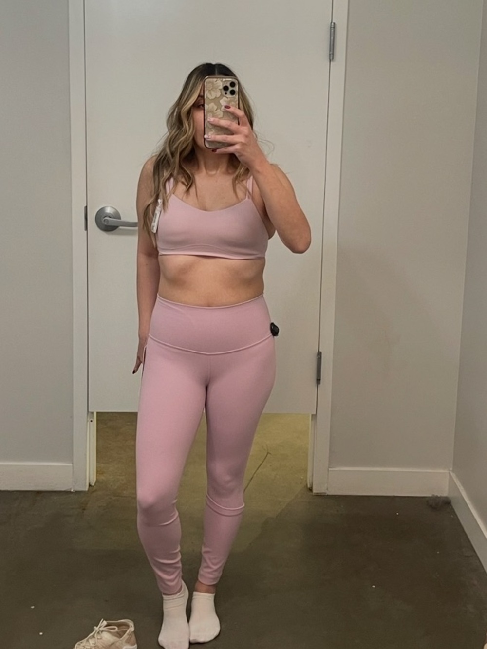 lululemon athletica Pink Peony Leggings & Sports Bra Set